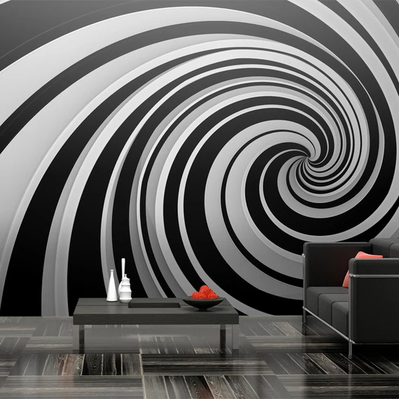 XXL Fotótapéta - Black and white swirl