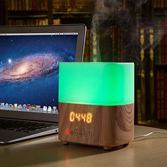 Aroma párologtató bluetooth hangszóróval órával és ébresztő funkcióval - 5001
