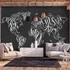 Kép 1/4 - Öntapadó fotótapéta - Retro Continents (Black)