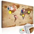 Kép 1/4 - Kép parafán - World Map: Brown Elegance [Cork Map]